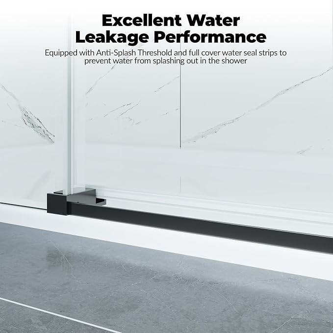 56-60 Inch Wide x 76 Inch High Frameless Sliding Shower Door, 5/16" - Image 6