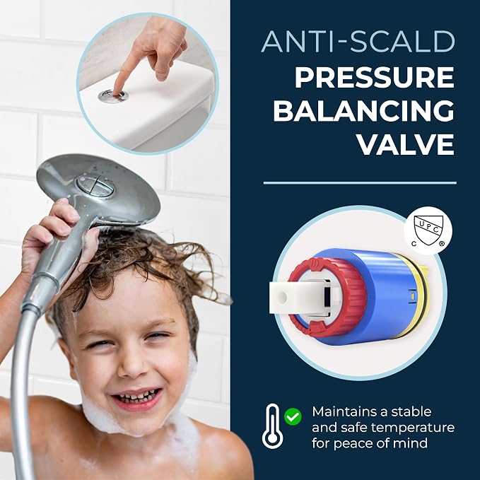 HammerHead Showers Solid Metal Two Handle Shower Valve and Trim Kit Brushed - Image 6