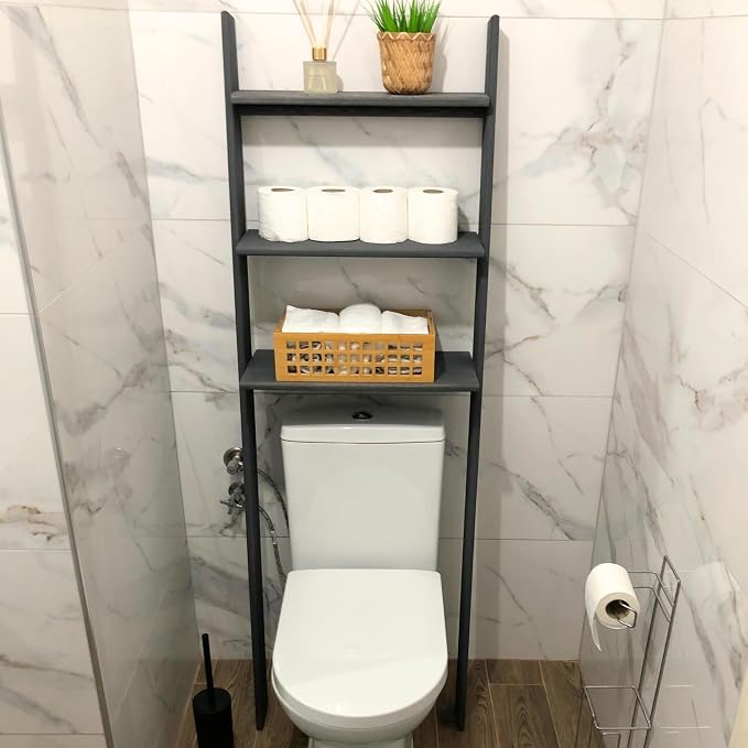 Over The Toilet Bathroom Organizer Shelves, 3-Tier Freestanding Above Toilet - Image 2