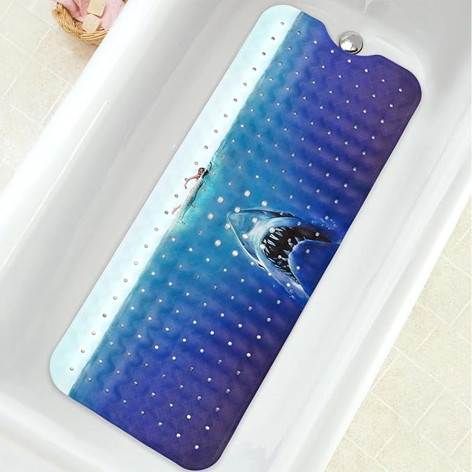 Bathtub Mat Non Slip, Shark Extra Long Bath tub Mat Shower Floor Mat by BathtubMat