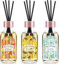 Reed Diffuser Set of 3 Pack, Linen Vanilla Citrus Scented Oil Diffuser by THEGOODSOULPROJECT