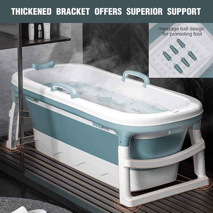 biosp 54'' Portable Bathtub for Adult, Foldable Collapsible Bathtub - Image 4