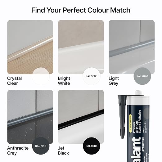 Anthracite Grey Kitchen Bathroom Hybrid Polymer Sealant Adhesive 13.1oz All in - Image 5