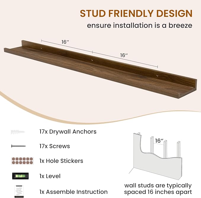 Axeman Picture Ledge Shelf, Floating Shelves - Image 5