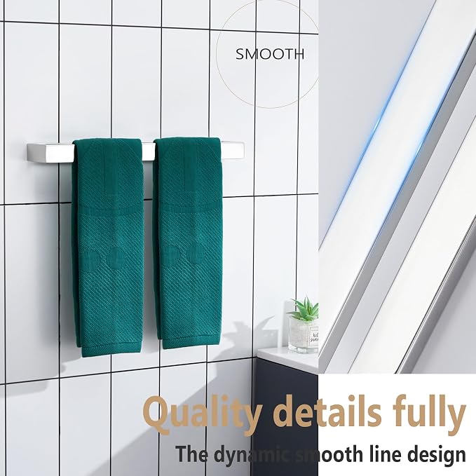 KOKOSIRI Towel Holder Chrome Bath Towel Bar Rack 16-Inch Kitchen Holder - Image 9
