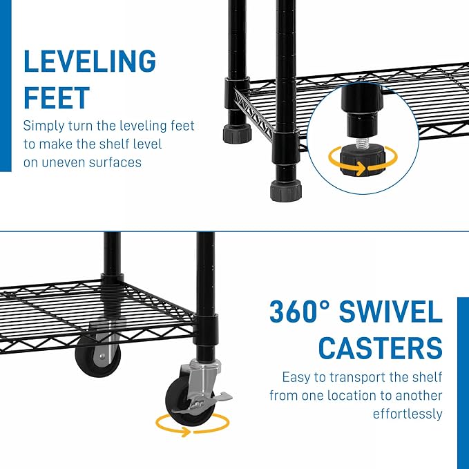 6 Tier Storage Racks Shelving, Heavy Steel Pantry Shelves, Adjustable Wire - Image 8