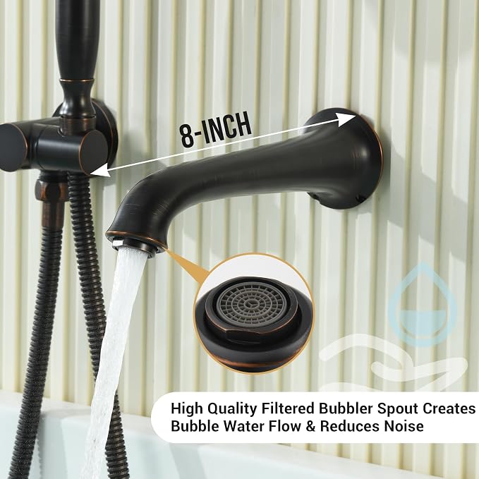 DASAN Antique Wall Mount Tub Filler Faucet - Image 5