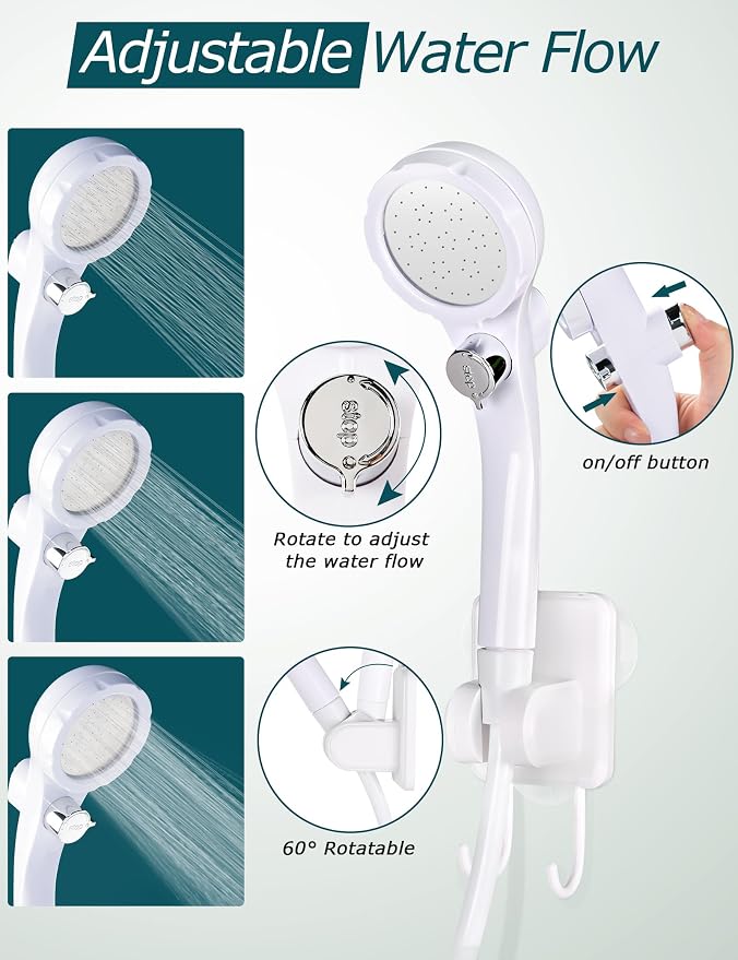 innhom Portable Camping Shower, 6000mAh Rechargeable Camp Shower Pump - Image 4
