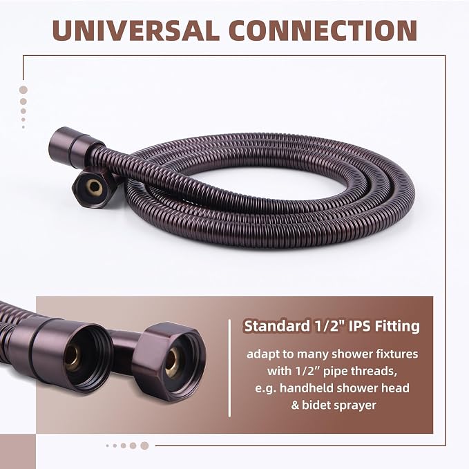 Angle Simple Shower Head Hose Lighter Oil Rubbed Bronze, Stainless Steel - Image 5