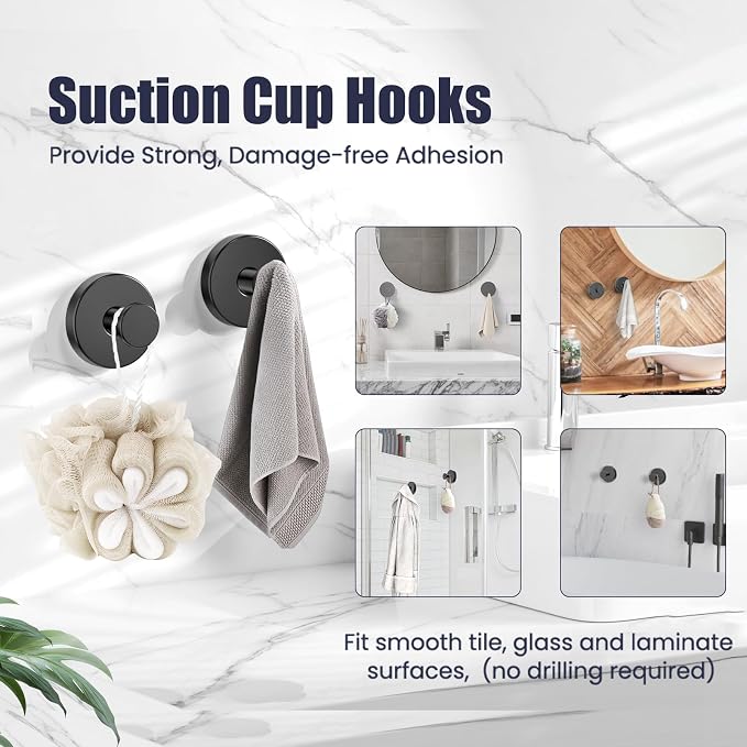 Bathroom Hardware Accessories Set: 7-Pieces Bath Towel Bar Set, Towel Racks - Image 4