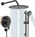 SR SUN RISE 12 Inch Slide Bar Shower System, Round Shower Faucets Sets Complete by SRSUNRISE