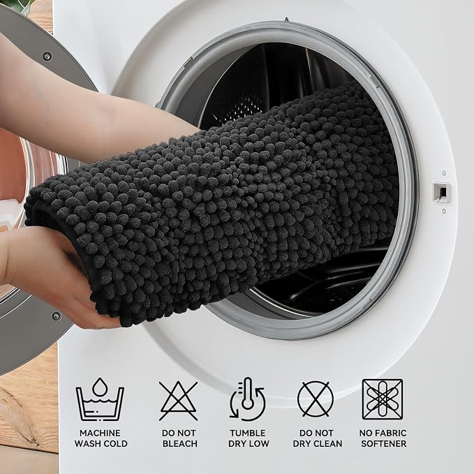 Bcoimo 36"×24" Chenille Bath Mat – Non-Slip - Image 6