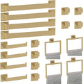 Bathroom Accessory Towel Bar Set: 20 Pieces Gold Bathroom Hardware Square by PAHSFSLLC