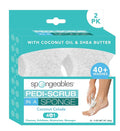 Spongables Pedi Scrub Foot Exfoliating 5+ Wash Travel Sponge, Coconut Colada by Spongeables