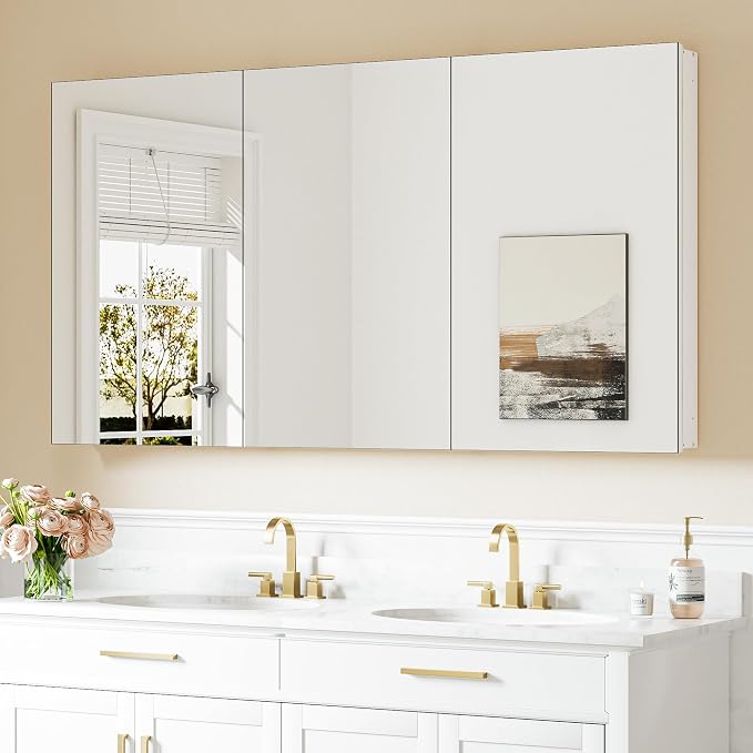 Keonjinn 60 x 32 Inch Medicine Cabinet, Assembly Required, Lightweight by Keonjinn