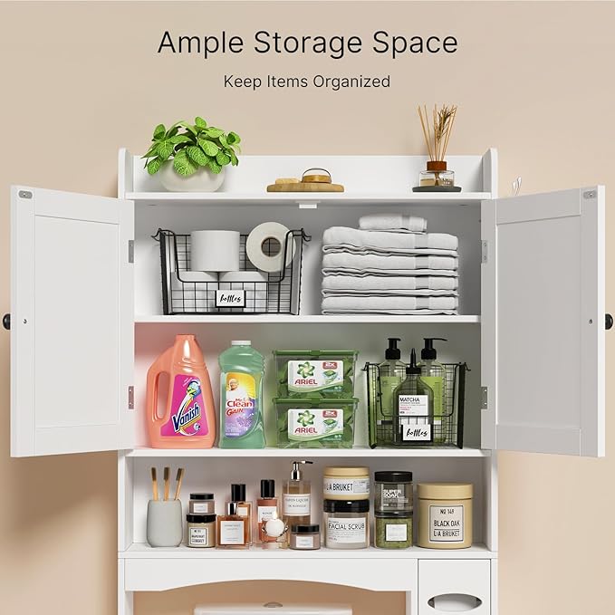 Ahomly Over The Toilet Storage Cabinet, 32.3" W Over Toilet Bathroom Organizer - Image 3