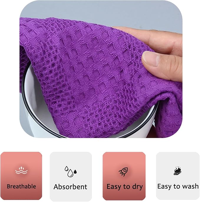 Waffle Weave Cotton Washing Cloth Ultra Soft and Absorbent Washcloths - Image 4