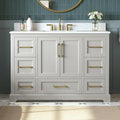 48 Inch Bathroom Vanity with Sink Combo, Solid Wood Frame with Mable Top by DELUXELIVING