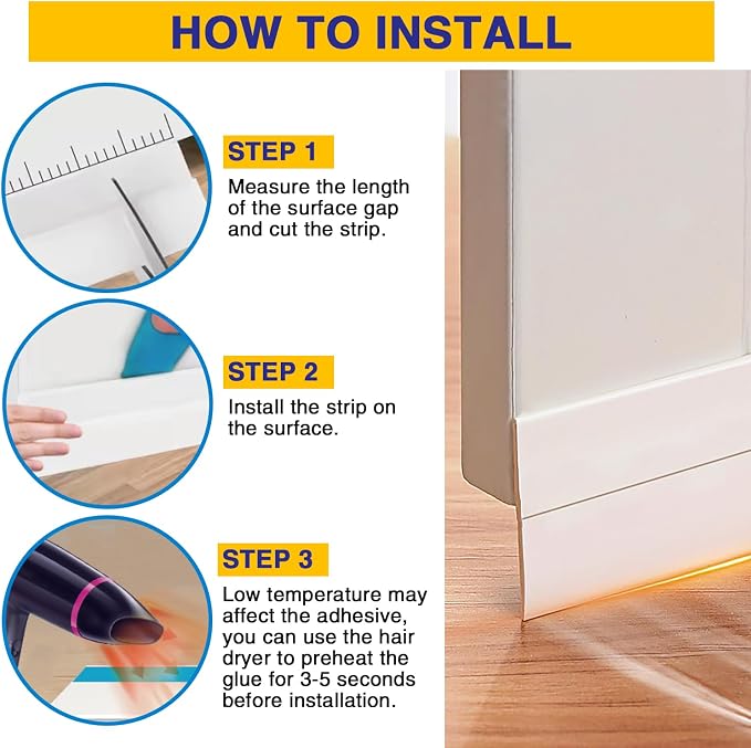 Weather Stripping 16.4FT x 2in Under Door Draft Blocker Silicone Seal Strip - Image 6