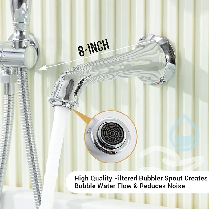DASAN Antique Wall Mount Tub Filler Faucet - Image 5