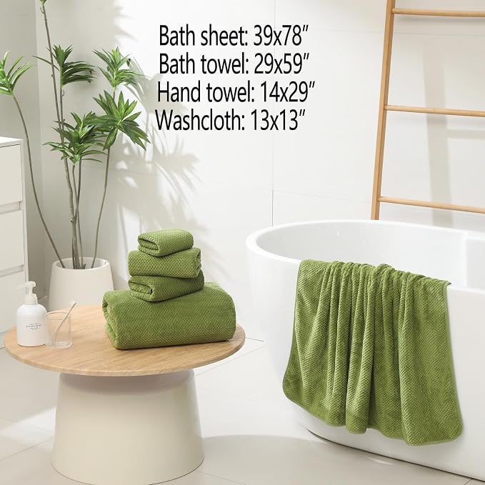 YTYC 29x59 Inch Bath Towels Set of 6 Large, Super Soft Absorbent Lint Free - Image 2