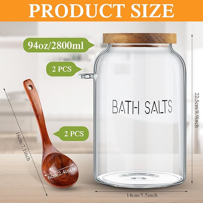 1 Piece 94 oz Bath Salts Glass Jar - Image 2
