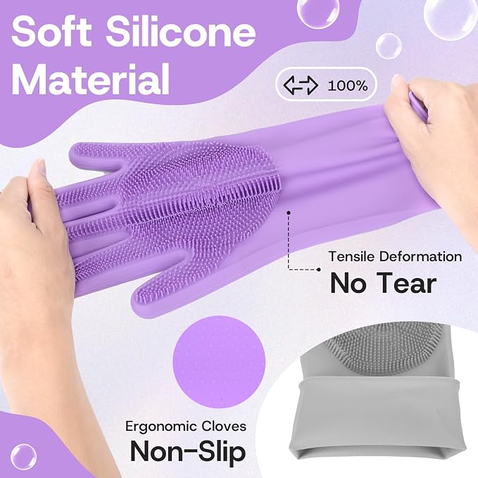 2-Pair Pet Hair Remover Glove for Dogs and Cats Washing, & Deshedding – - Image 2