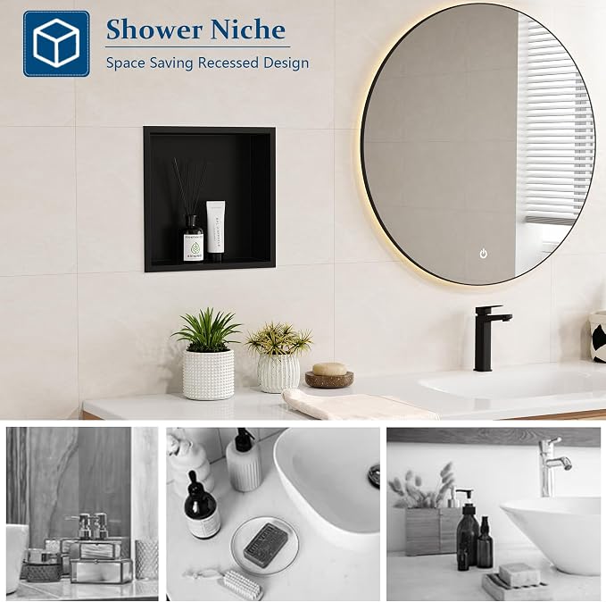 Neodrain Shower Niche Insert Tile Ready Recessed Bathroom Cabinet, Waterproof - Image 5