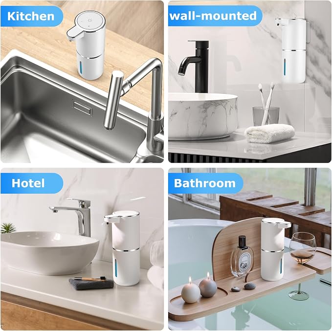 4 Pack Automatic Soap Dispenser, Liquid Soap Dispenser Touchless, 12.8oz/380ml - Image 7