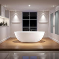 71'' Freestanding Solid Surface Resin Stone Bathtub, Freestanding Tub, by MEDUNJESS
