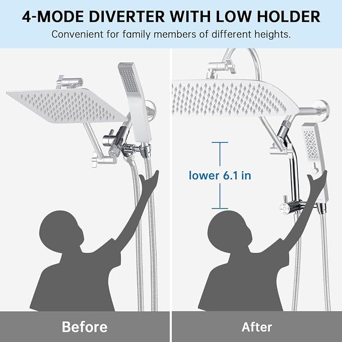 G-Promise All Metal 14 Inch Shower Head - Image 3