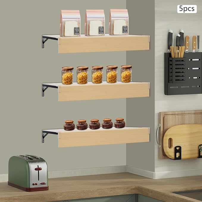 33 Inch Floating Shelves for Wall, 16 Inch Deep Hanging Shelf, Large Display & - Image 7