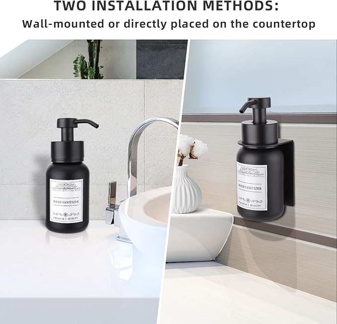Black Glass Soap Dispenser Wall Mount - Image 6