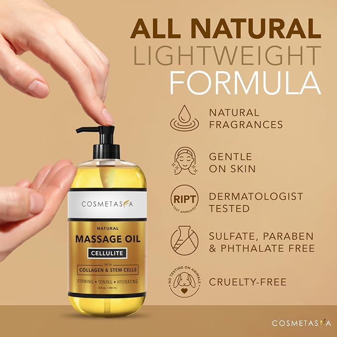Cosmetasa Anti Cellulite Massage Oil – Lymphatic Drainage & Firming Body Oil - Image 4