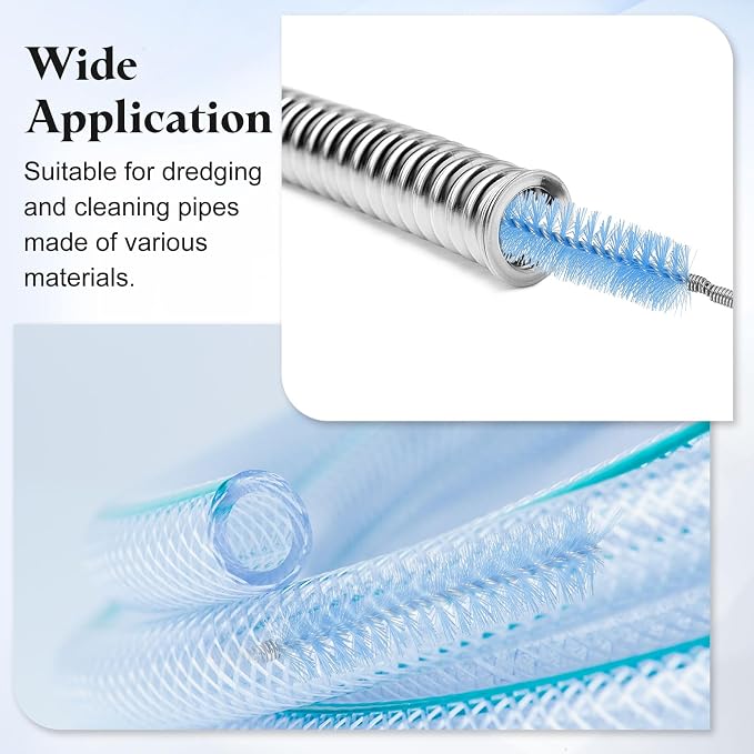 HARFINGTON 3pcs Flexible Long Drain Brush Straw Cleaner Set 61.02" Stainless - Image 5