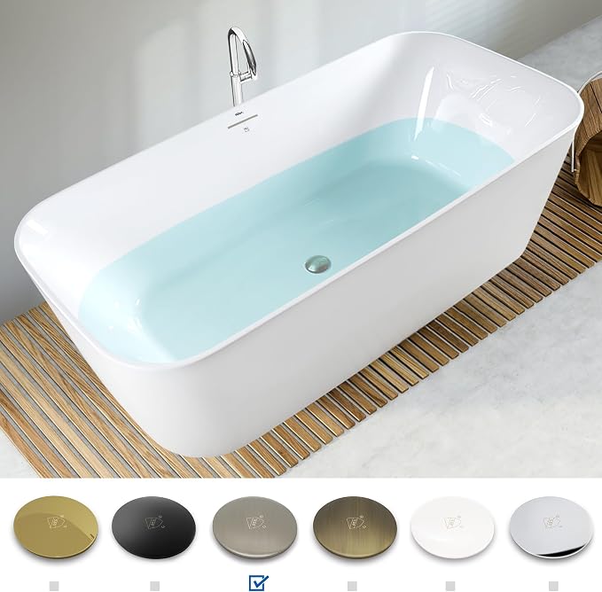 FerdY Maui 67" Acrylic Freestanding Bathtub, Contemporary Elegant Design - Image 4