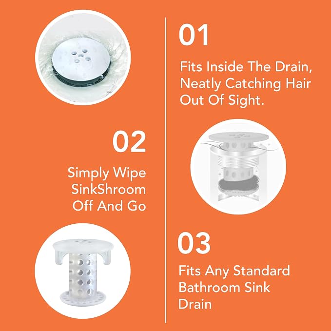 SinkShroom SSCLE988 The Revolutionary Sink Drain Protector Hair - Image 9