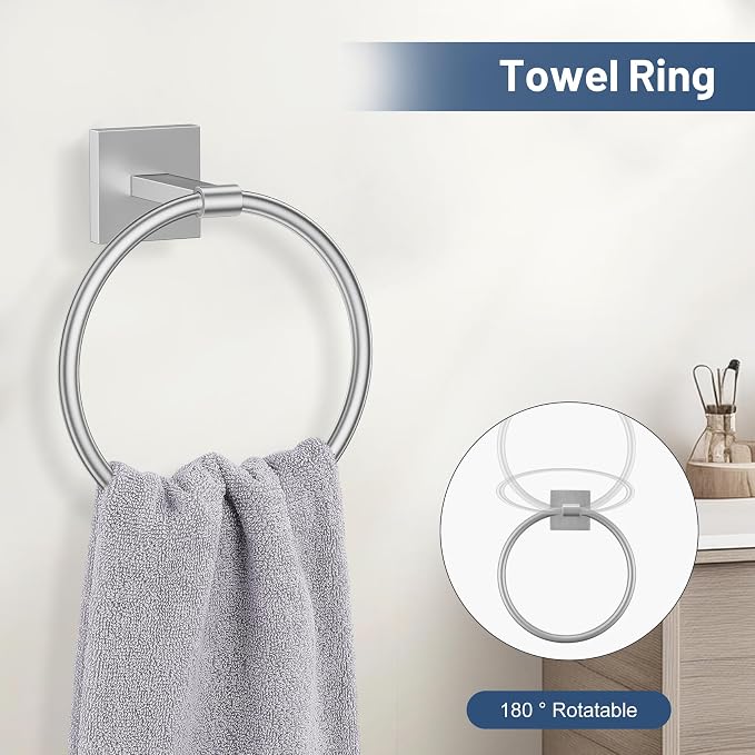 TURS 5-Pieces Brushed Nickel Bathroom Hardware Set 23.6 Inch SUS304 Stainless - Image 3