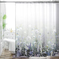 Bohemian Shower Curtain, Boho Floral Print Water Repellent Polyester Fabric by WCWahChunshowercurtains