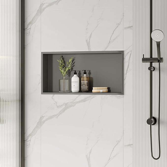 Neodrain 24X12Inch Shower Niche, Gun Metal Stainless Niche NO Tile Needed - Image 2