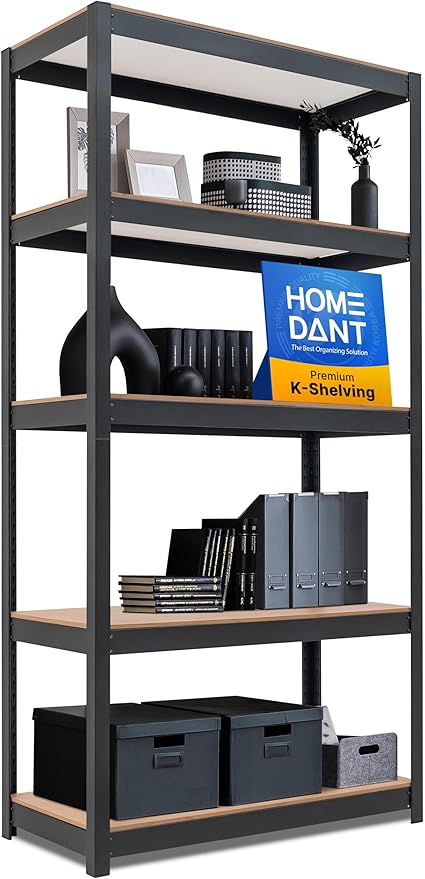 HOMEDANT House 36.2" W 5 Tier Heavy Duty Garage Shelving Adjustable Metal Rack by TheBestOrganizingSolution