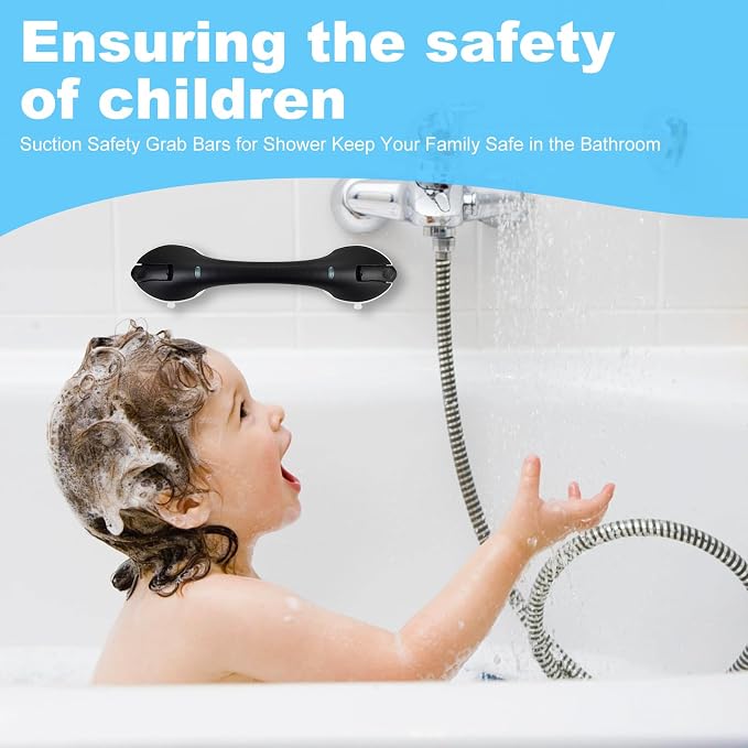 Suction Grab Bars for Bathtubs and Showers, Heavy Duty Shower Handle Removable - Image 2