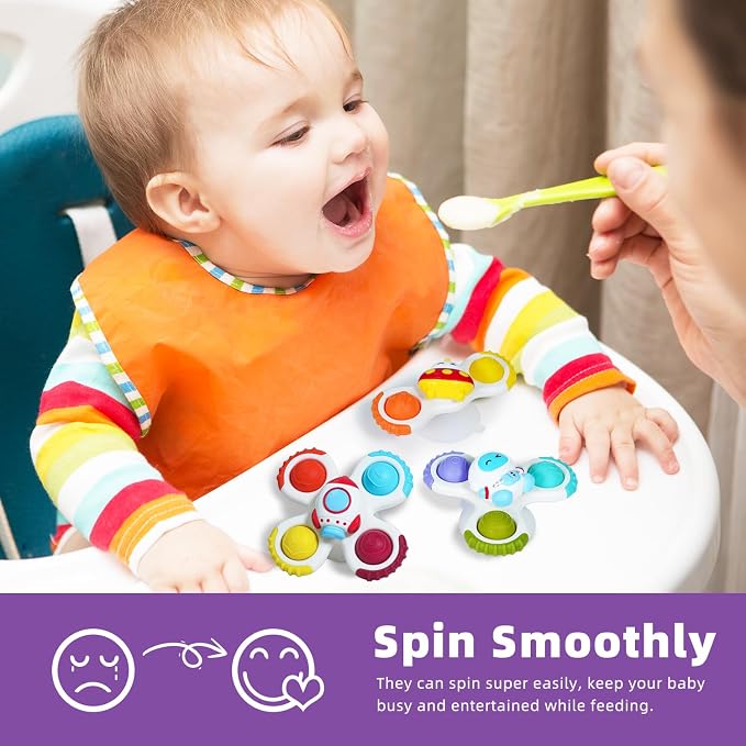 LiKee Strong Suction Cup Fidget Rotating Sensory Bath Toys - Image 6