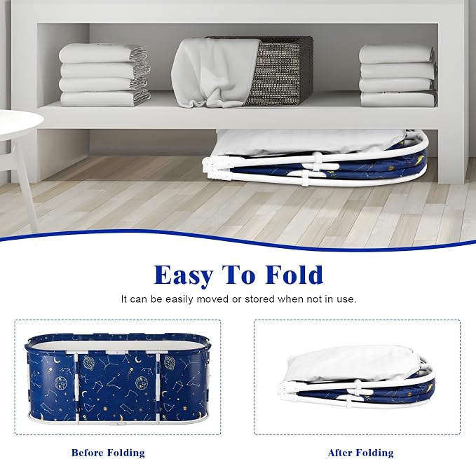 Portable Tub for Adults, Large Collapsible Foldable Bathtub 56in Length - Image 5