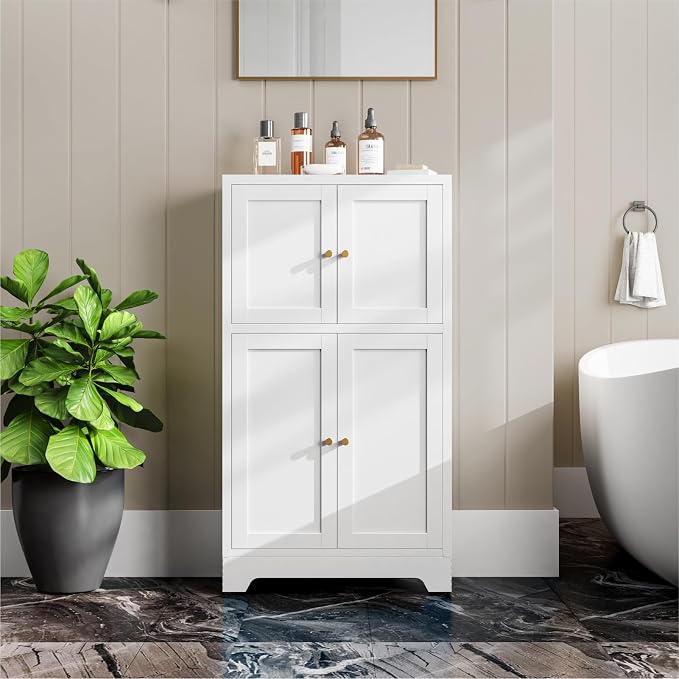 Metal Bathroom Storage Cabinet, Freestanding Pantry Floor Cabinet - Image 2
