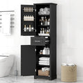 Slim Bathroom Storage Cabinet, Wood Tall Narrow White Bathroom Storage Cabinet by Virubi