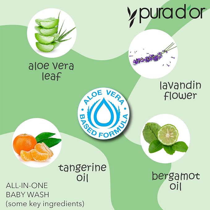 PURA D'OR 16 Oz All-in-One Calming Baby Wash & Shampoo - Image 3