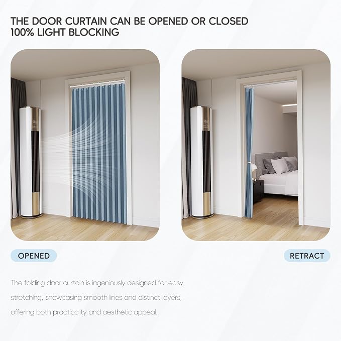 100% Blackout Fabric Folding Door Curtain - Image 6