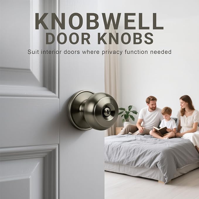 KNOBWELL 6 Pack Privacy Door Knob - Image 2