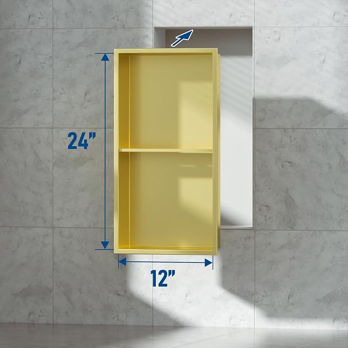 Neodrain Shower Niche Double Shelf Stainless Steel No Tile Needed Bathroom - Image 6